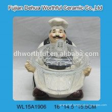 Popular ceramic chef design with glass bowl